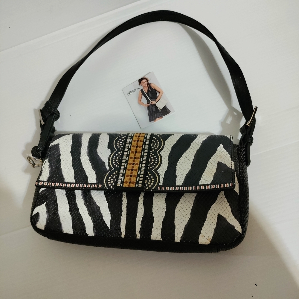 BRIGHTON AFRICA STORIES TARINA ZEBRA PRINT SNAKE EMBOSSED CELL PHONE HAN…